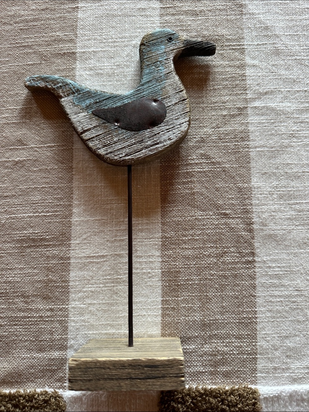 Primitives by Kathy Rustic Blue Wooden Seagull Decor 2 sided NWT